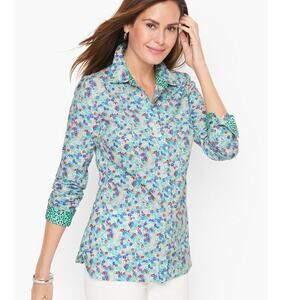 Talbots Floral Shirt Womens Size: X Lovely Ditsy Flowers Long Sleeve Button up